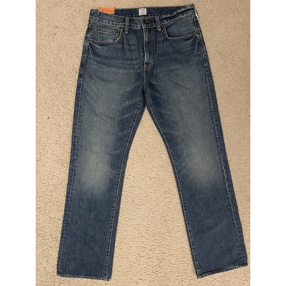 J Crew Jeans Slim Flex Straight Cotton Stretch Blue Mens Size 32‎ x 34 NEW